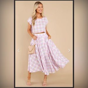 NWOT Red Dress Boutique | Mable New Blossoms Lavender Plaid Two Piece Set Size M